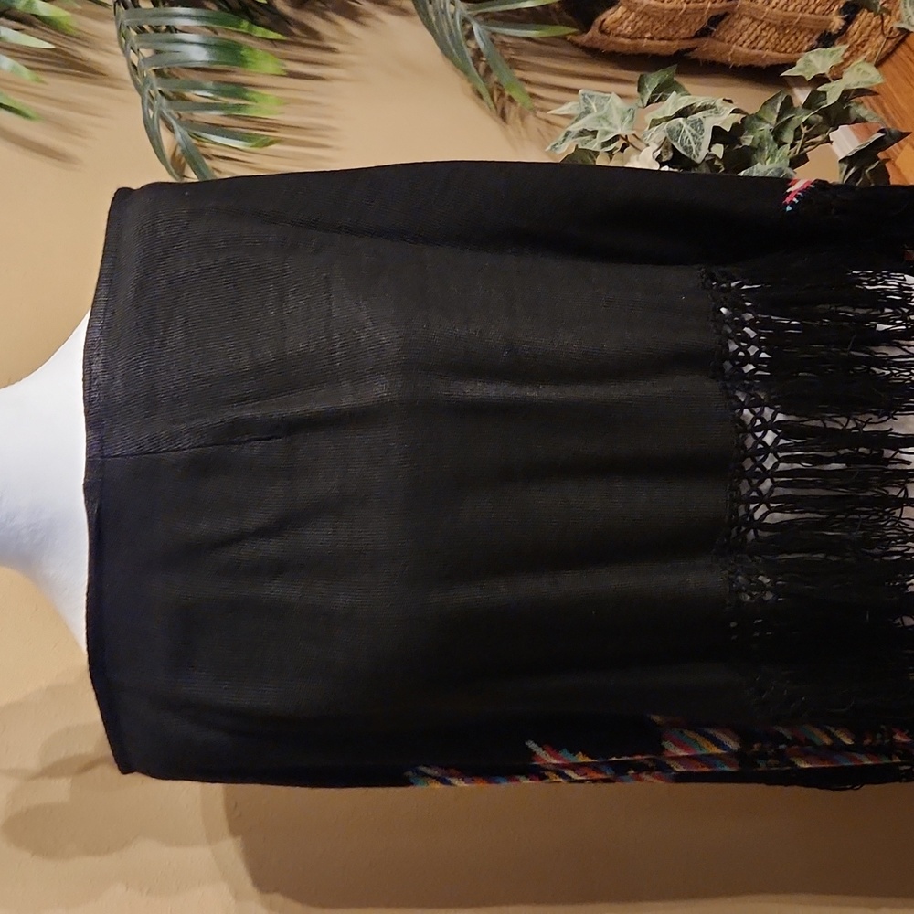 Black multicolored Poncho